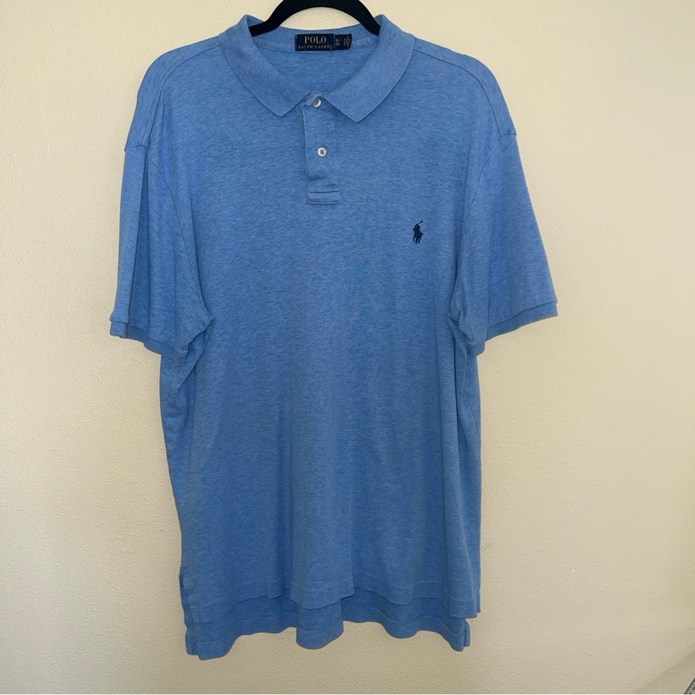 Polo Ralph Lauren Polo Shirt Mens‎ XL Sky Blue Short Sleeve Cotton Classic Pony